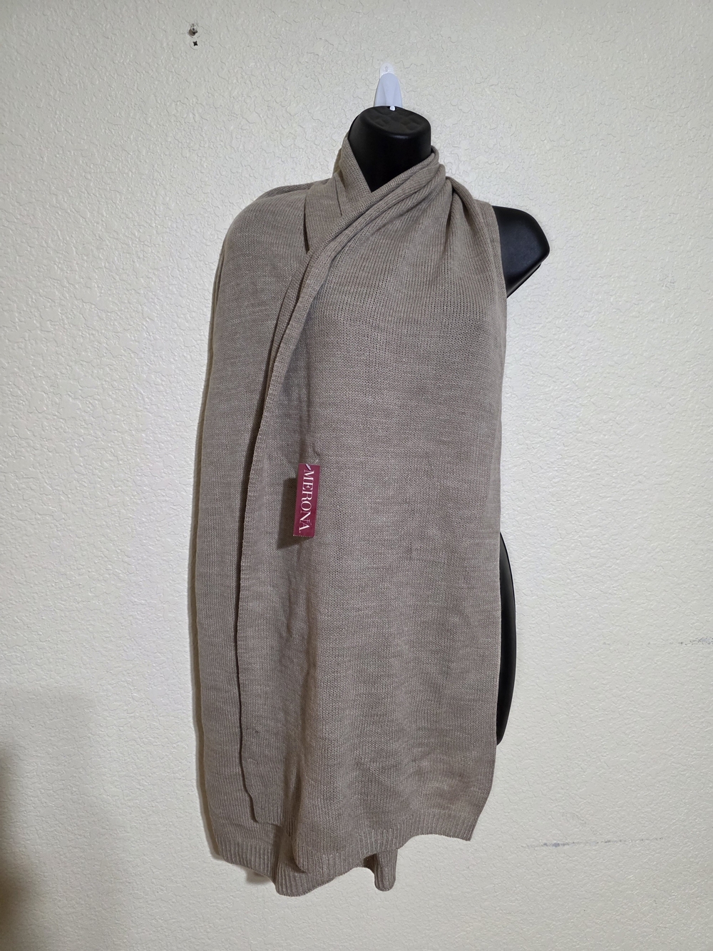 Merona Taupe Knit Wrap Scarf